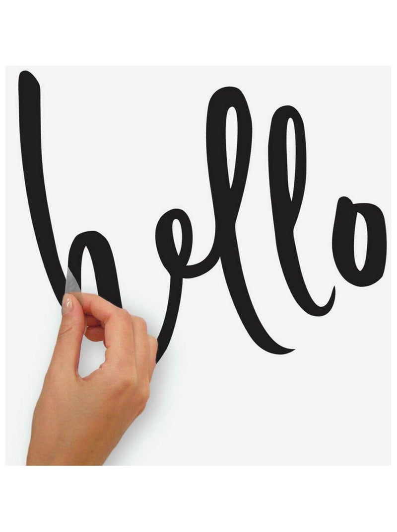 Sticker Mural géant Citation -Hello- Bonjour Noir Noir - Kiabi