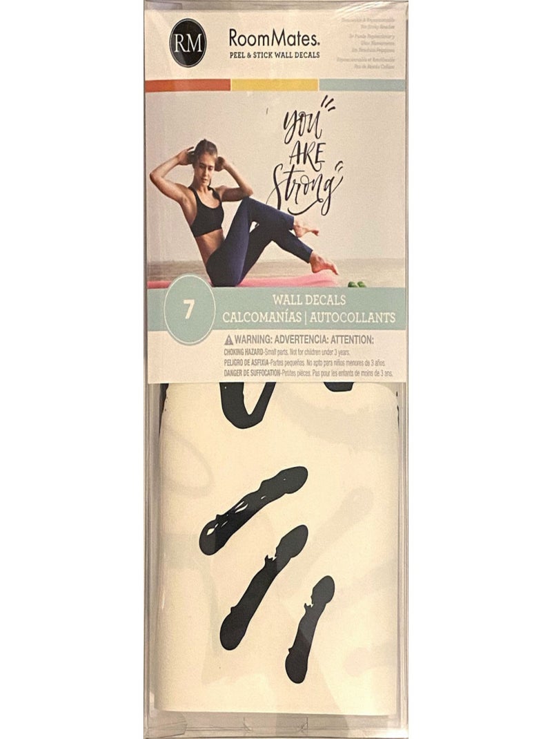 Sticker Mural géant Citation -You are Strong- Vous êtes Fort(e)s Noir Noir - Kiabi