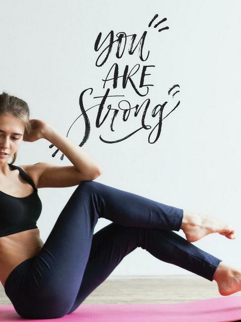 Sticker Mural géant Citation -You are Strong- Vous êtes Fort(e)s Noir Noir - Kiabi
