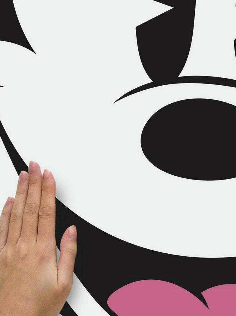 Sticker Mural Géant classique tête de Mickey Mouse XL Noir Noir - Kiabi