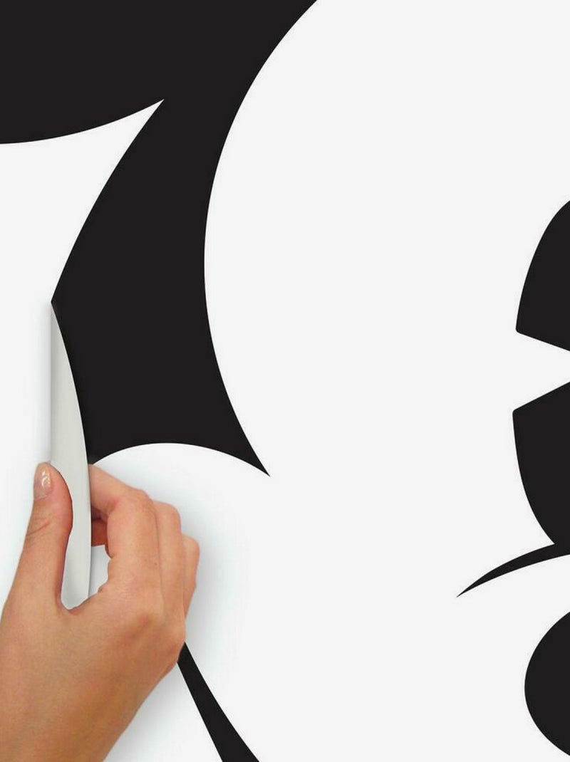 Sticker Mural Géant classique tête de Mickey Mouse XL Noir Noir - Kiabi