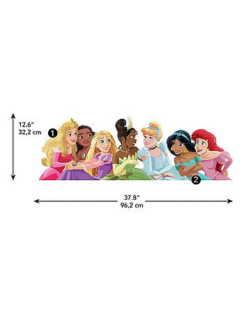 Sticker Mural Géant Disney 7 Princesses et alphabet pour personnaliser