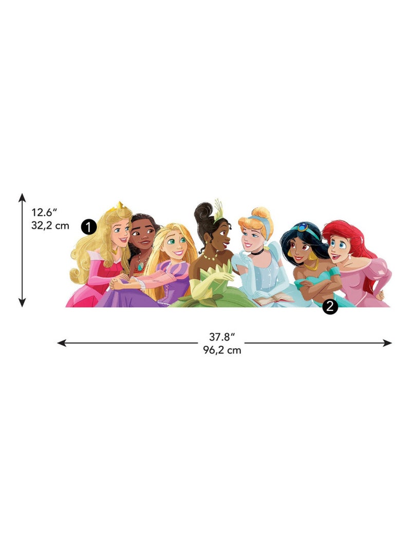 Sticker Mural Géant Disney 7 Princesses et alphabet pour personnaliser Multicolore - Kiabi