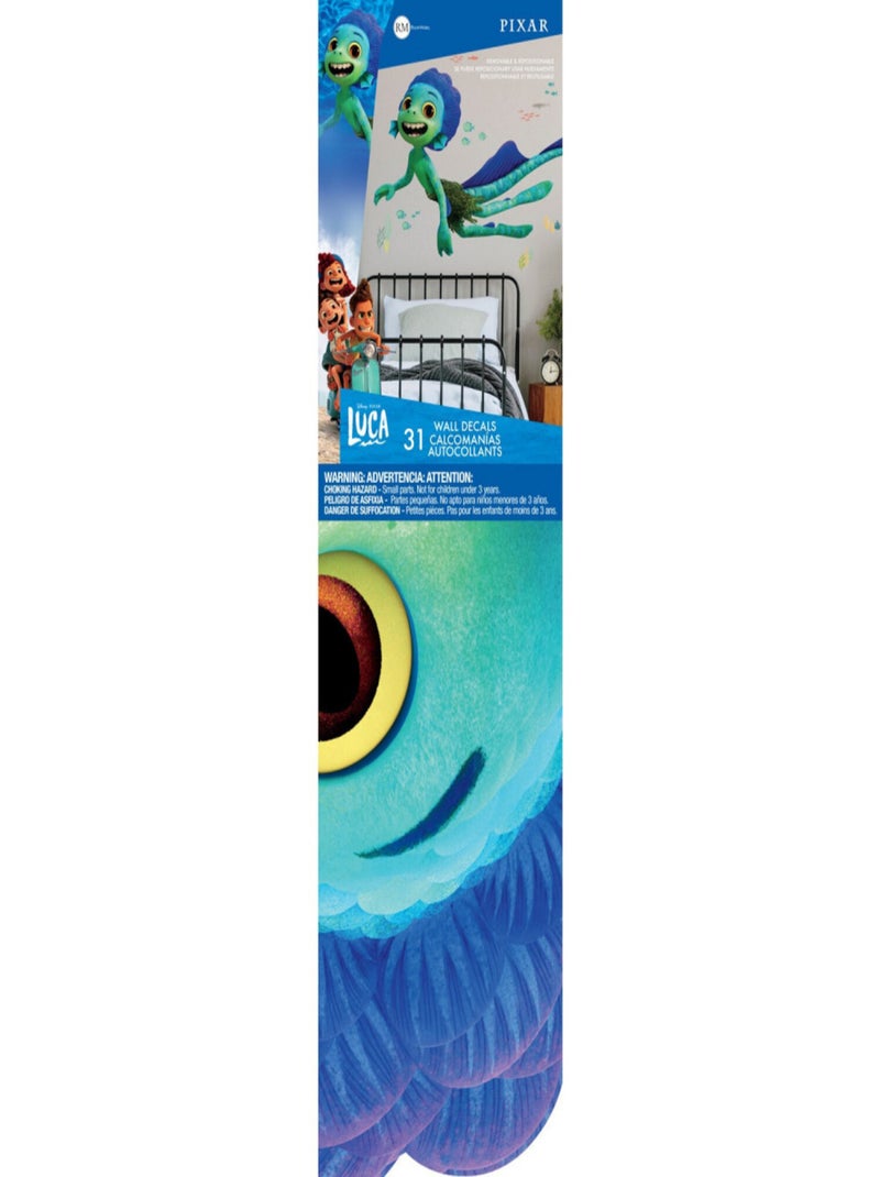 Sticker Mural géant Disney Luca Monstre Marin Multicolore - Kiabi