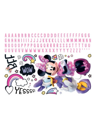 Sticker Mural Géant Disney Minnie Mouse et alphabet pour personnaliser