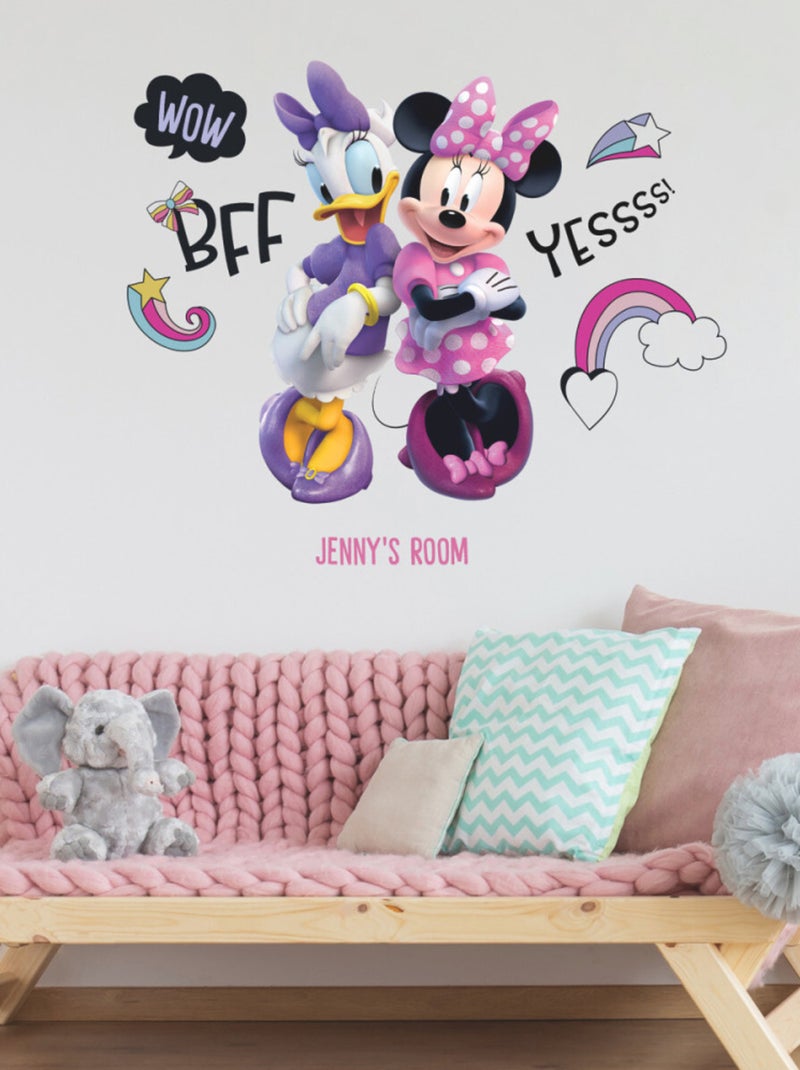Sticker Mural Géant Disney Minnie Mouse et alphabet pour personnaliser Multicolore - Kiabi