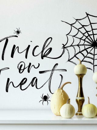 Sticker Mural géant Halloween Toile d'Araignée -Un bonbon ou un sort-