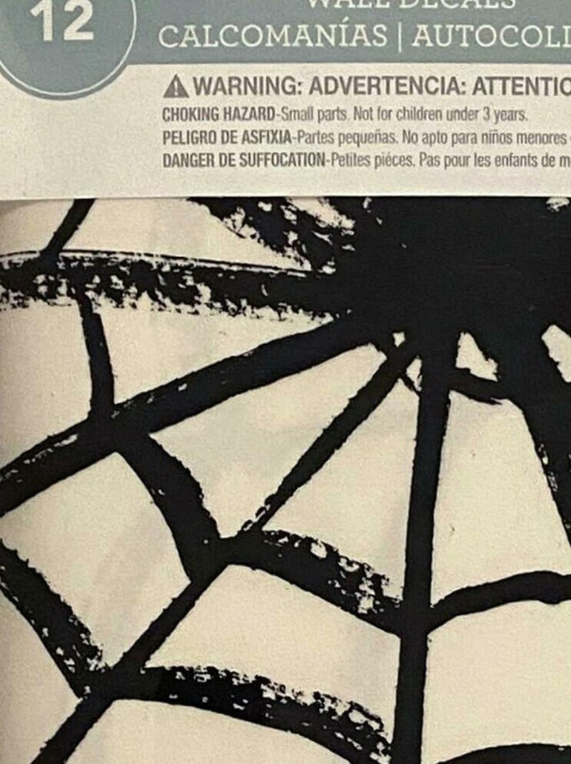 Sticker Mural géant Halloween Toile d'Araignée -Un bonbon ou un sort- Noir Noir - Kiabi