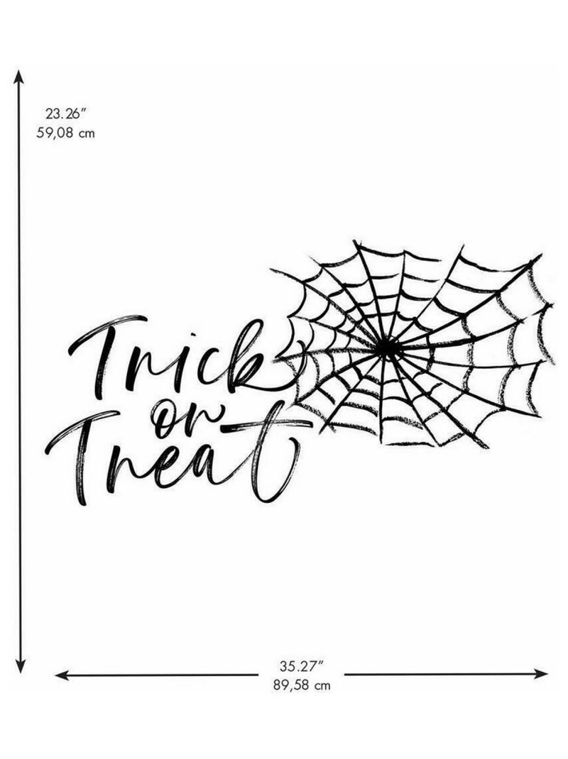 Sticker Mural géant Halloween Toile d'Araignée -Un bonbon ou un sort- Noir Noir - Kiabi
