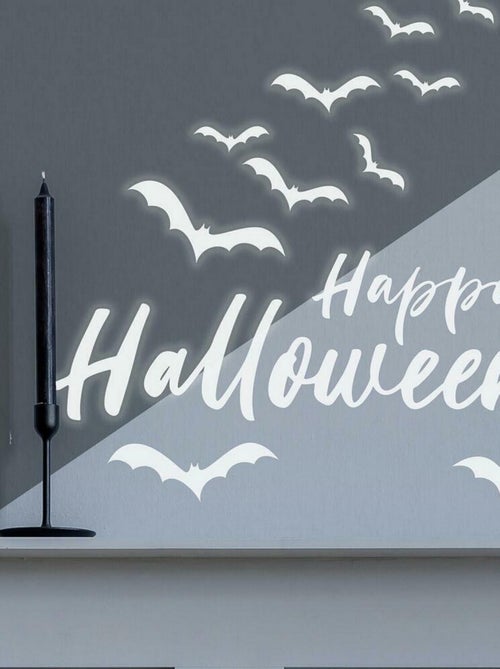 Sticker Mural géant Happy Halloween Phosphorescent -Un bonbon ou un sort- - Kiabi