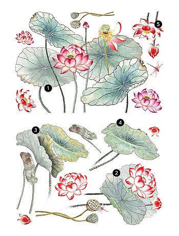 Sticker Mural Géant Jardin de Fleur de Lotus XL