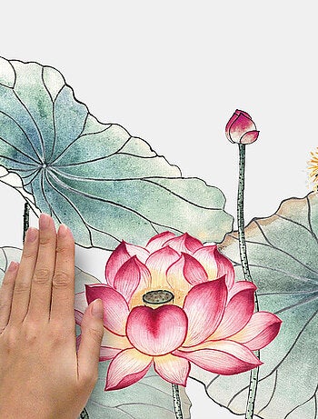 Sticker Mural Géant Jardin de Fleur de Lotus XL