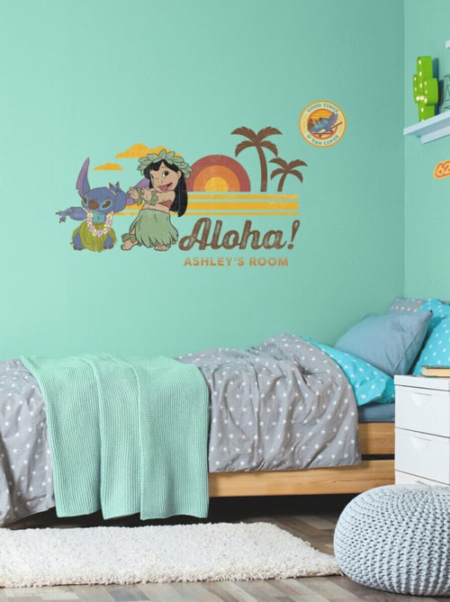 Sticker Mural Géant Lilo et Stitch avec lettres de l'alphabet pour personnaliser - Kiabi