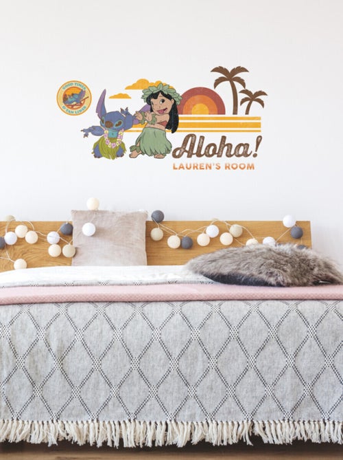 Sticker Mural Géant Lilo et Stitch avec lettres de l'alphabet pour personnaliser - Kiabi