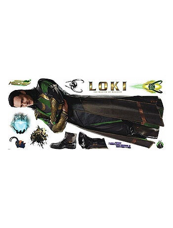 Sticker Mural Géant Loki Marvel et stickers complémentaires