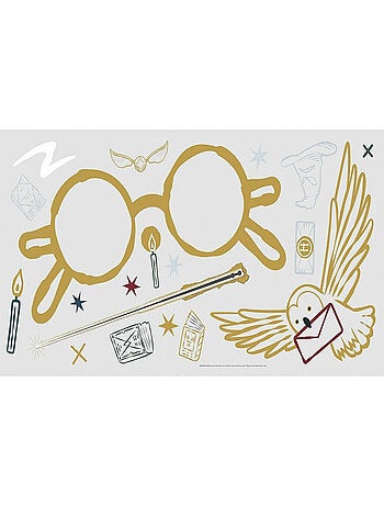Sticker mural géant Lunettes Harry Potter et stickers complémentaires