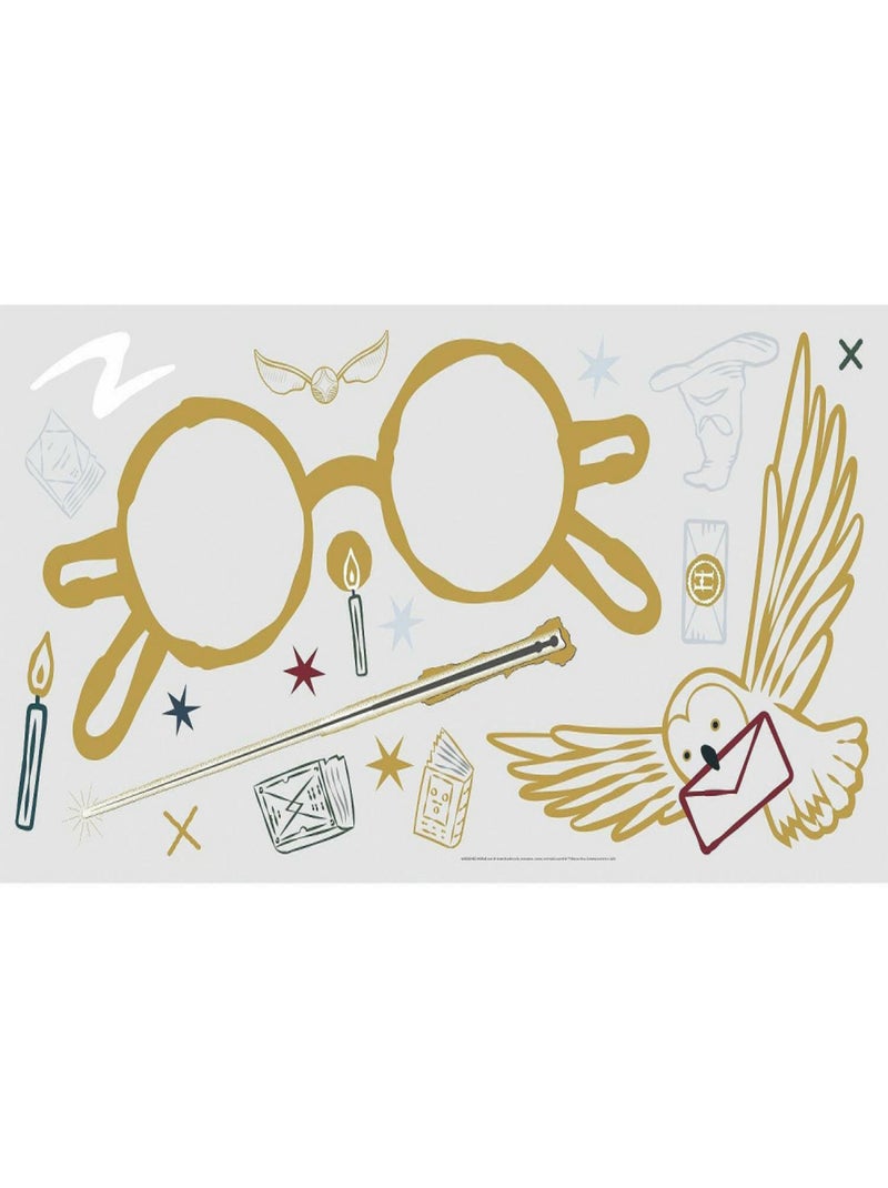 Sticker mural géant Lunettes Harry Potter et stickers complémentaires Multicolore - Kiabi