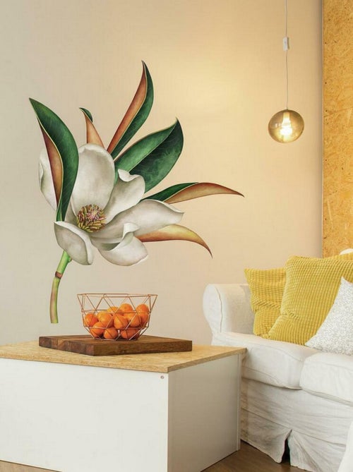 Sticker mural géant Magnolia Vintage - Kiabi