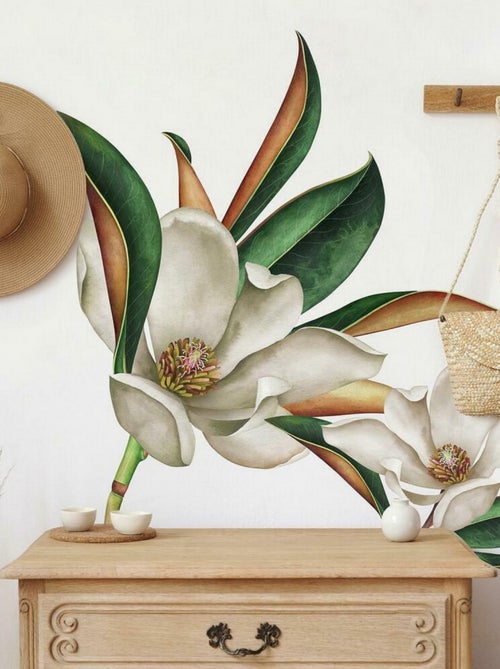 Sticker mural géant Magnolia Vintage - Kiabi