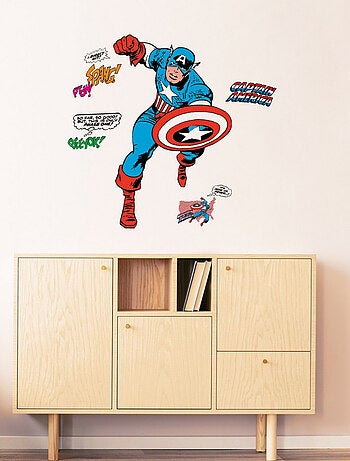 Sticker mural géant marvel captain america