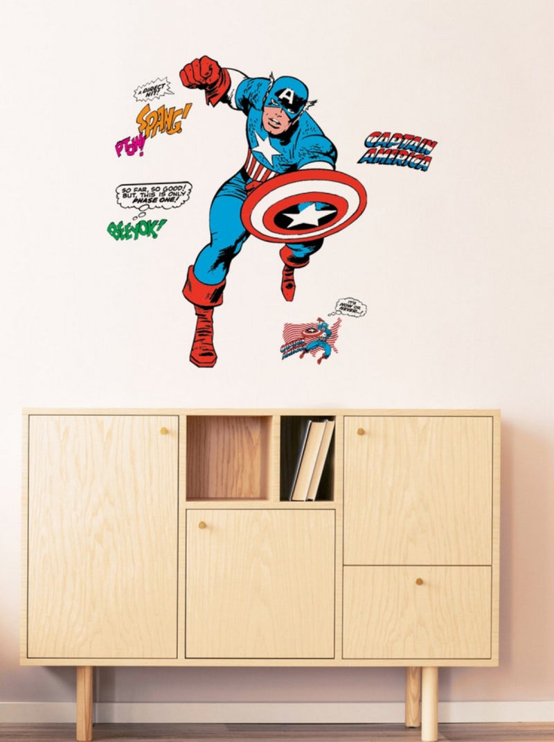 Sticker mural géant Marvel Captain America Noir Noir - Kiabi