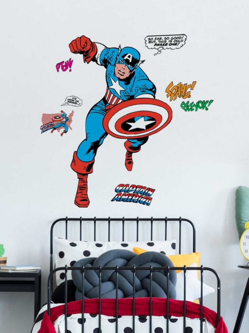 Sticker mural géant Marvel Captain America Noir Noir - Kiabi