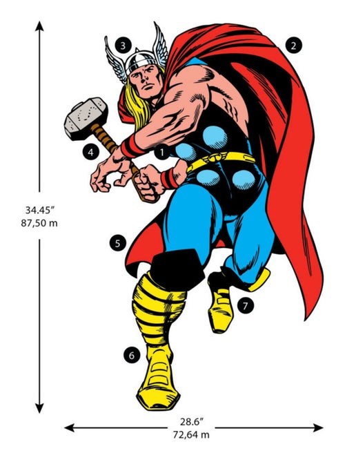Sticker mural géant Marvel Thor - Kiabi