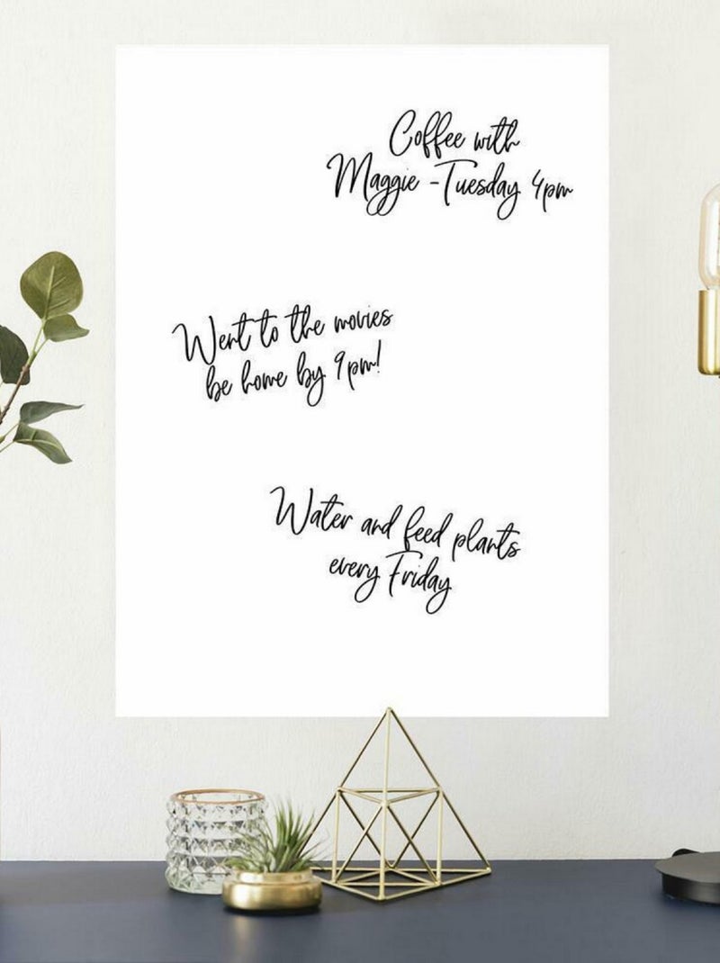 Sticker mural géant Mémo Conseil effaçable à sec Blanc - Kiabi