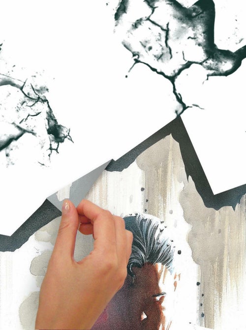 Sticker mural géant repositionnable Alex Ross Superman qui fracture le mur - Kiabi