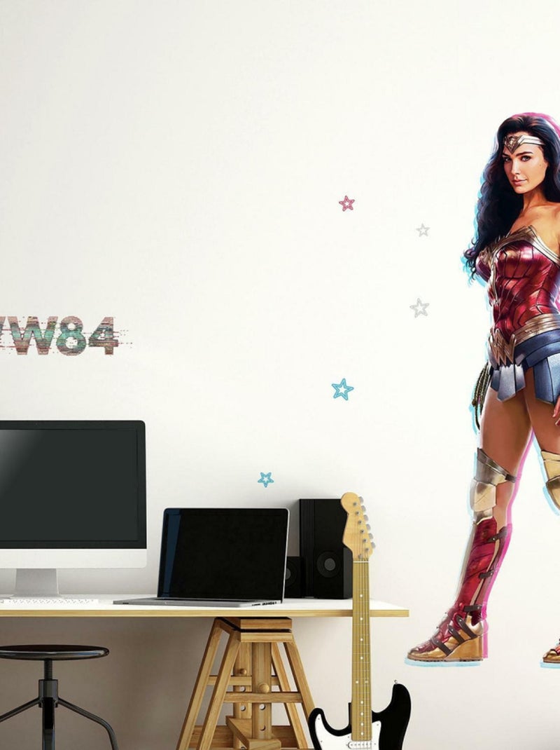 Sticker mural géant repositionnable Wonder Woman Gal Gadot Multicolore - Kiabi