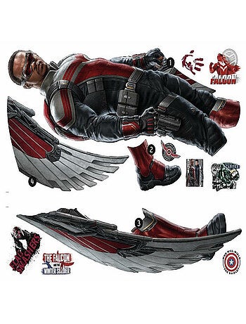 Sticker Mural géant Sam Wilson le Faucon dans Falcon et le Soldat de l'Hiver et stickers complémenta
