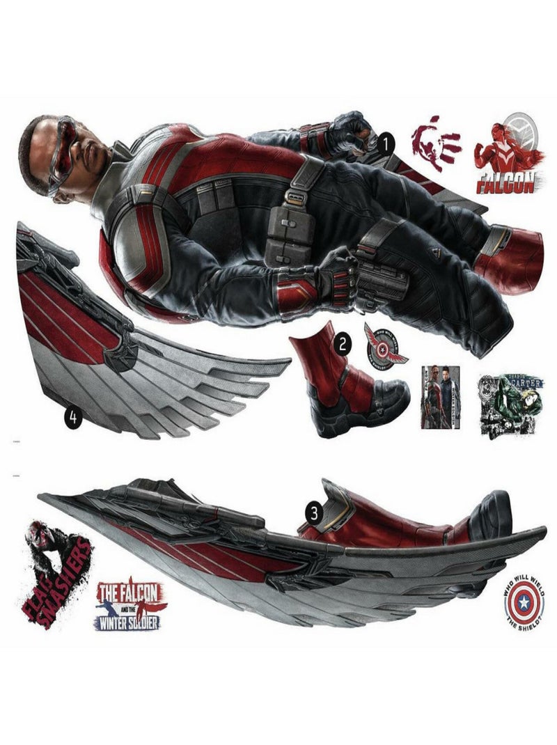 Sticker Mural géant Sam Wilson le Faucon dans Falcon et le Soldat de l'Hiver et stickers complémenta Multicolore - Kiabi