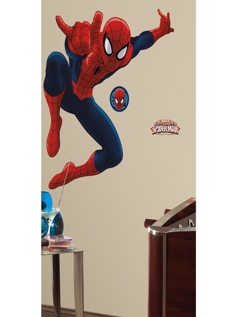 Sticker Mural Géant Spider-Man Ultimate Rouge - Kiabi