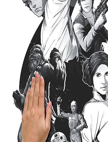Sticker Mural Géant Star Wars Classique avec lettres de l'alphabet pour personnaliser