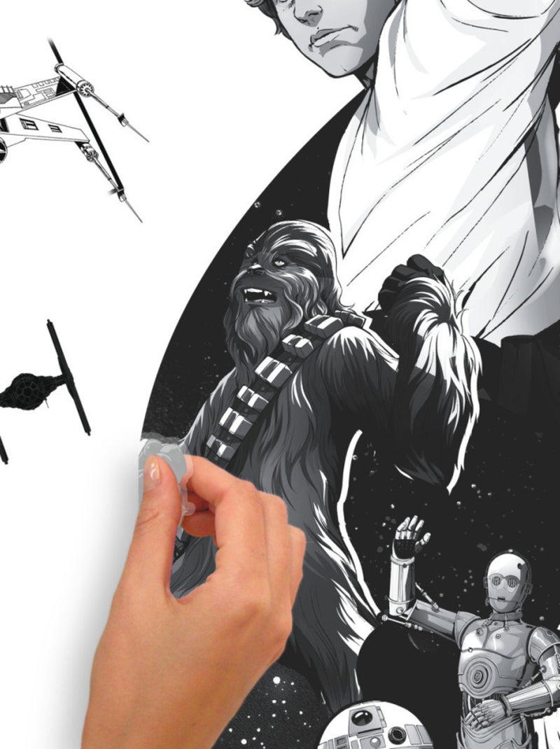 Sticker Mural Géant Star Wars Classique avec lettres de l'alphabet pour personnaliser Multicolore - Kiabi