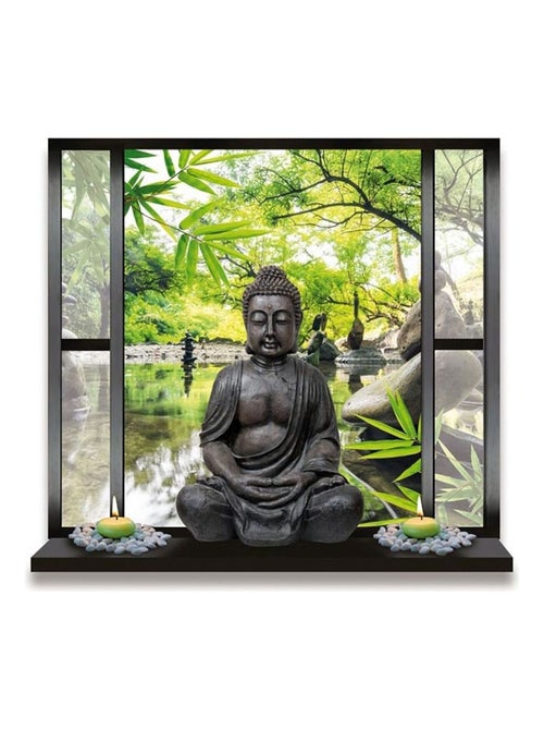Sticker mural jardin et bouddha - Kiabi