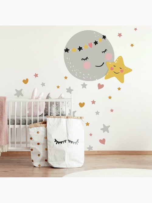 Sticker mural Lune et étoile - Kiabi