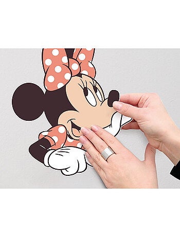 Sticker mural Minnie Mouse avec des fleurs 50 x 70 cm