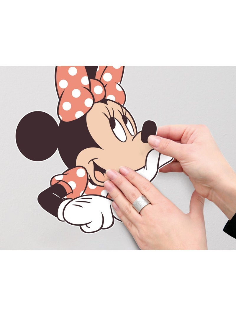 Sticker mural Minnie Mouse avec des fleurs 50 x 70 cm Multicolore - Kiabi