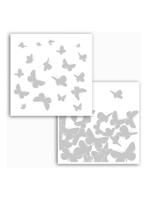 Sticker mural papillons blancs - 31 x 31 cm - Kiabi