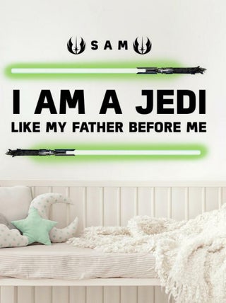 Sticker Mural Star Wars, -I'm a Jedi like my father before-