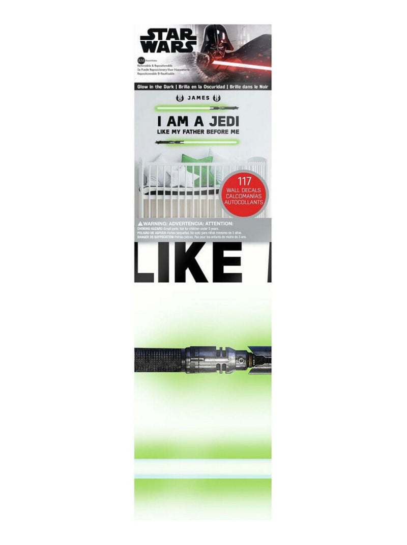 Sticker Mural Star Wars, -I'm a Jedi like my father before- Multicolore - Kiabi