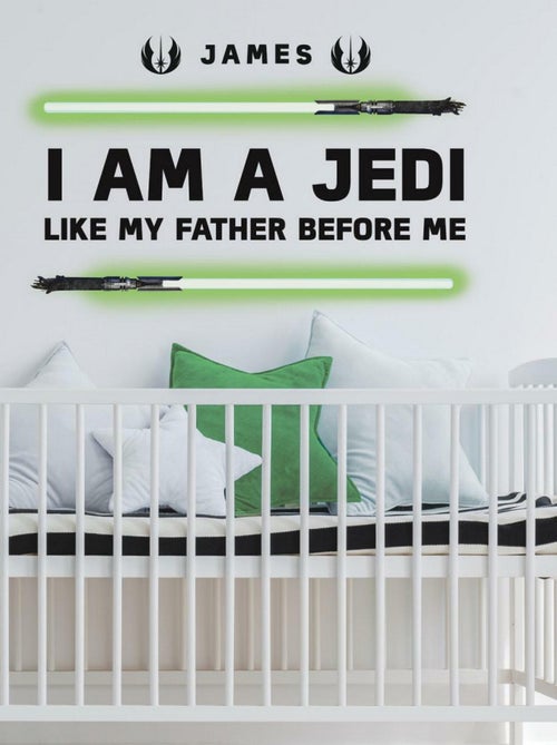 Sticker Mural Star Wars, -I'm a Jedi like my father before- - Kiabi