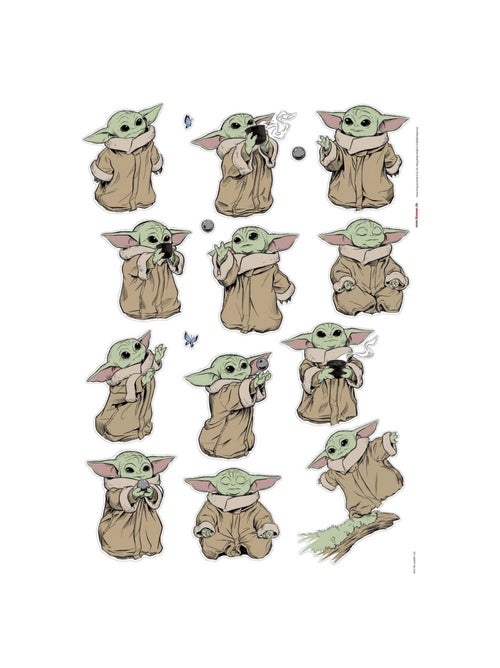 Sticker mural Star Wars Madolarian Baby Yoda 50 x 70 cm - Kiabi