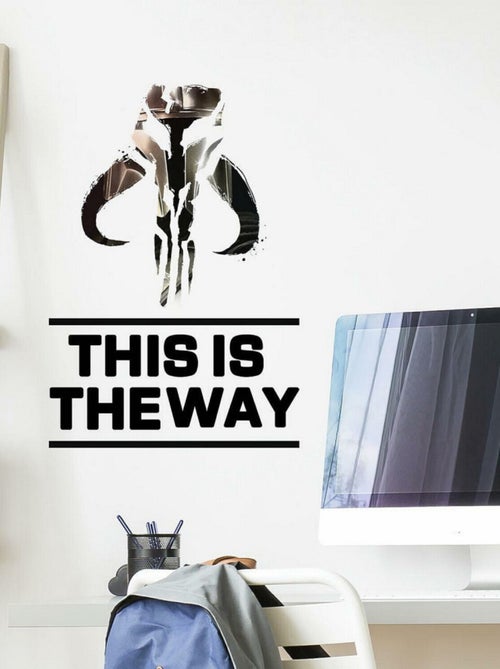 Sticker Mural Star Wars : The Mandalorian, logo -This is the way- - Kiabi