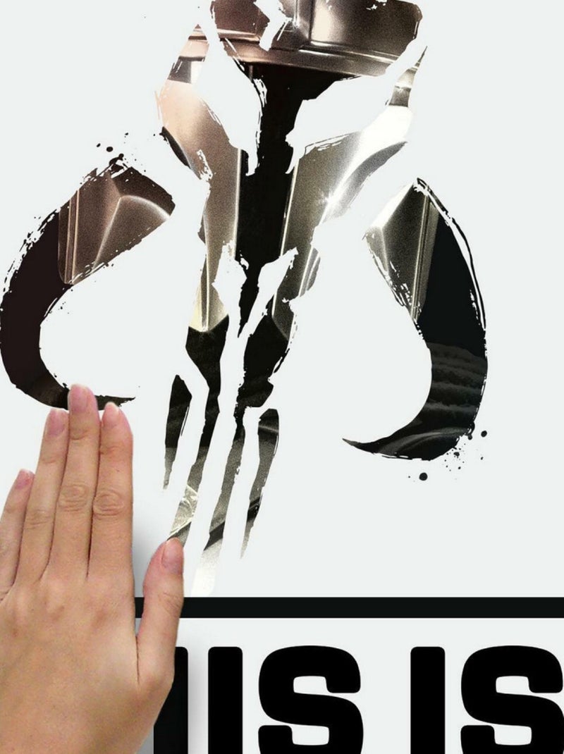 Sticker Mural Star Wars : The Mandalorian, logo -This is the way- Noir Noir - Kiabi