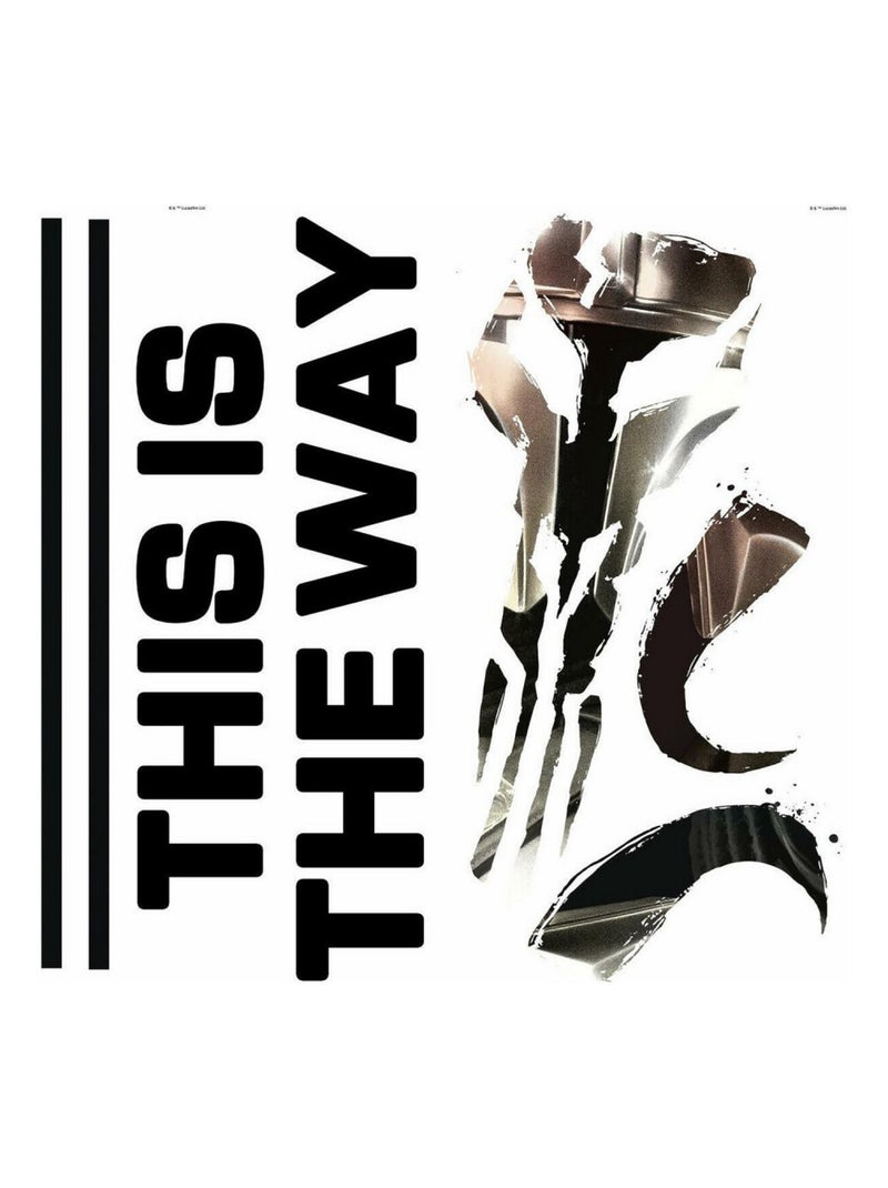 Sticker Mural Star Wars : The Mandalorian, logo -This is the way- Noir Noir - Kiabi