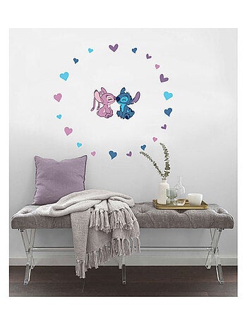 Sticker mural Stitch et Angel Câlins et Cœurs