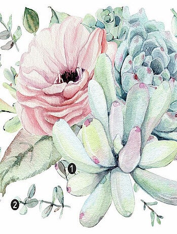 Sticker Mural Sublime Aquarelle Florale