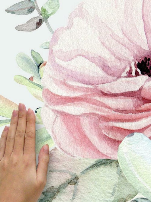 Sticker Mural Sublime Aquarelle Florale - Kiabi